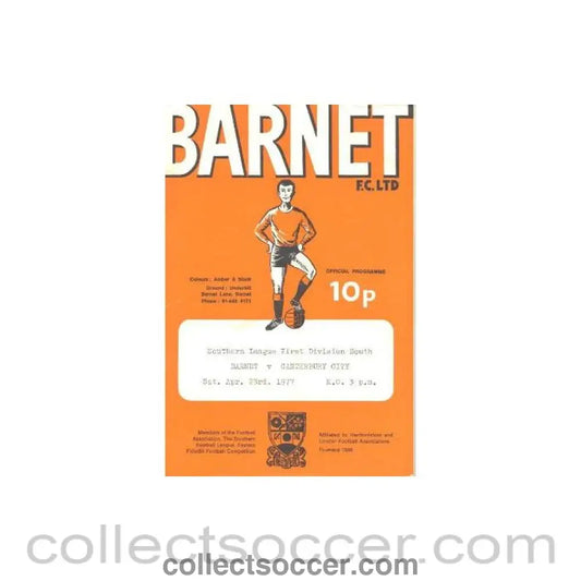 1977 - Barnet v Canterbury City official programme 23/04/1977