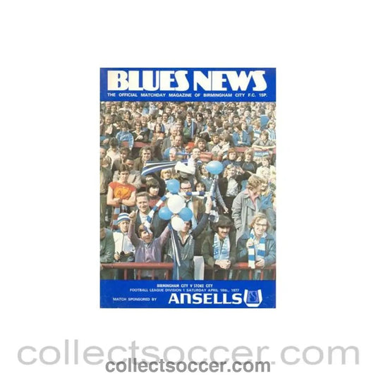 1977 - Birmingham City v Stoke City official programme 16/04/1977 Football League - Collect Soccer