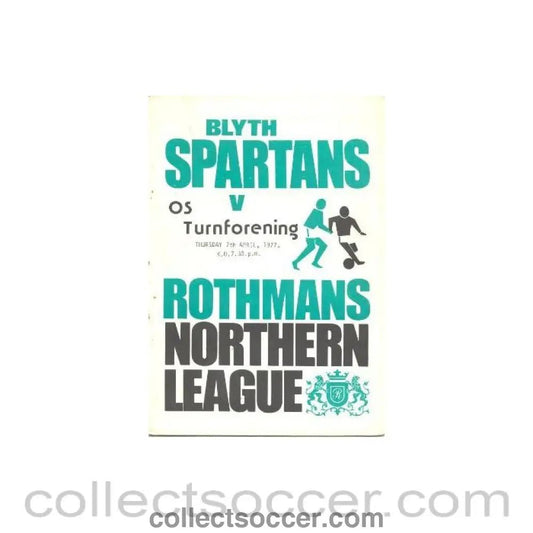 1977 - Blyth Spartans v Turnforening official programme 07/04/1977 League - Collect Soccer
