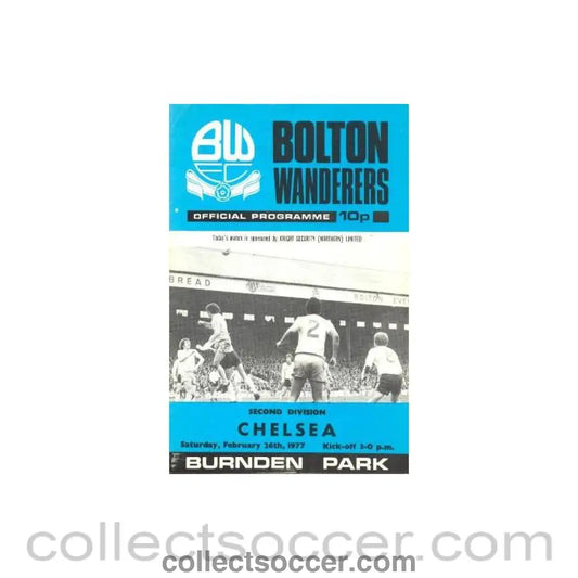 1977 - Bolton Wanderers v Chelsea official programme 26/02/1977