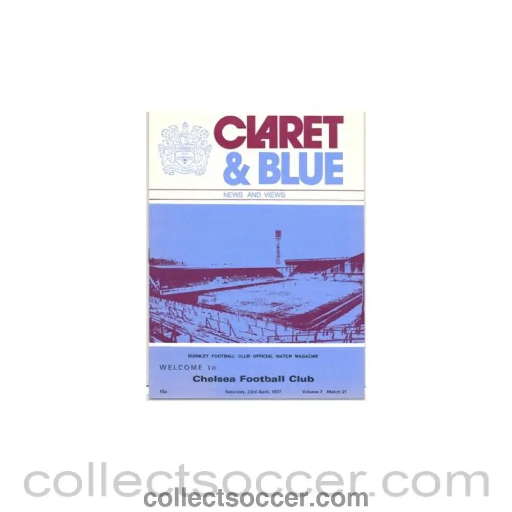 1977 - Burnley v Chelsea official programme 23/04/1977 - Collect Soccer