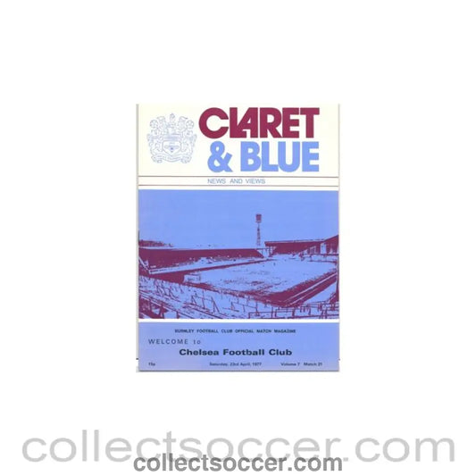 1977 - Burnley v Chelsea official programme 23/04/1977