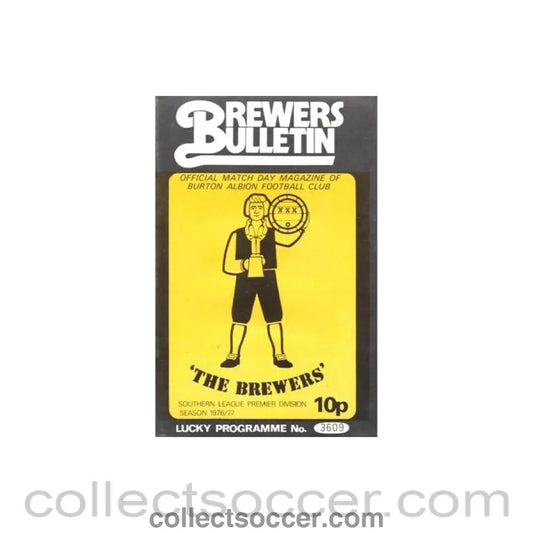 1977 - Burton Albion v Margate official programme 19/02/1977 League - Collect Soccer