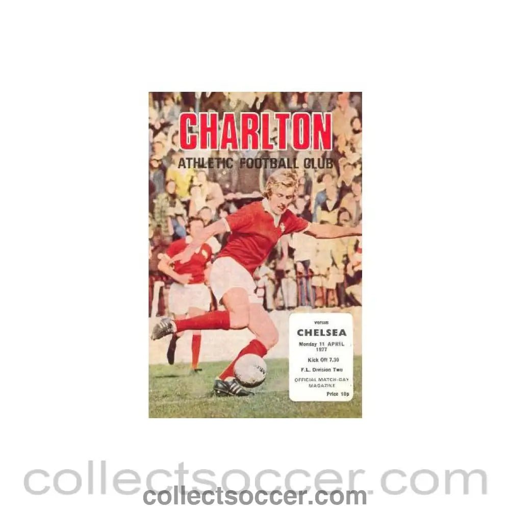 1977 - Charlton Athletic v Chelsea official programme 11/04/1977 - Collect Soccer