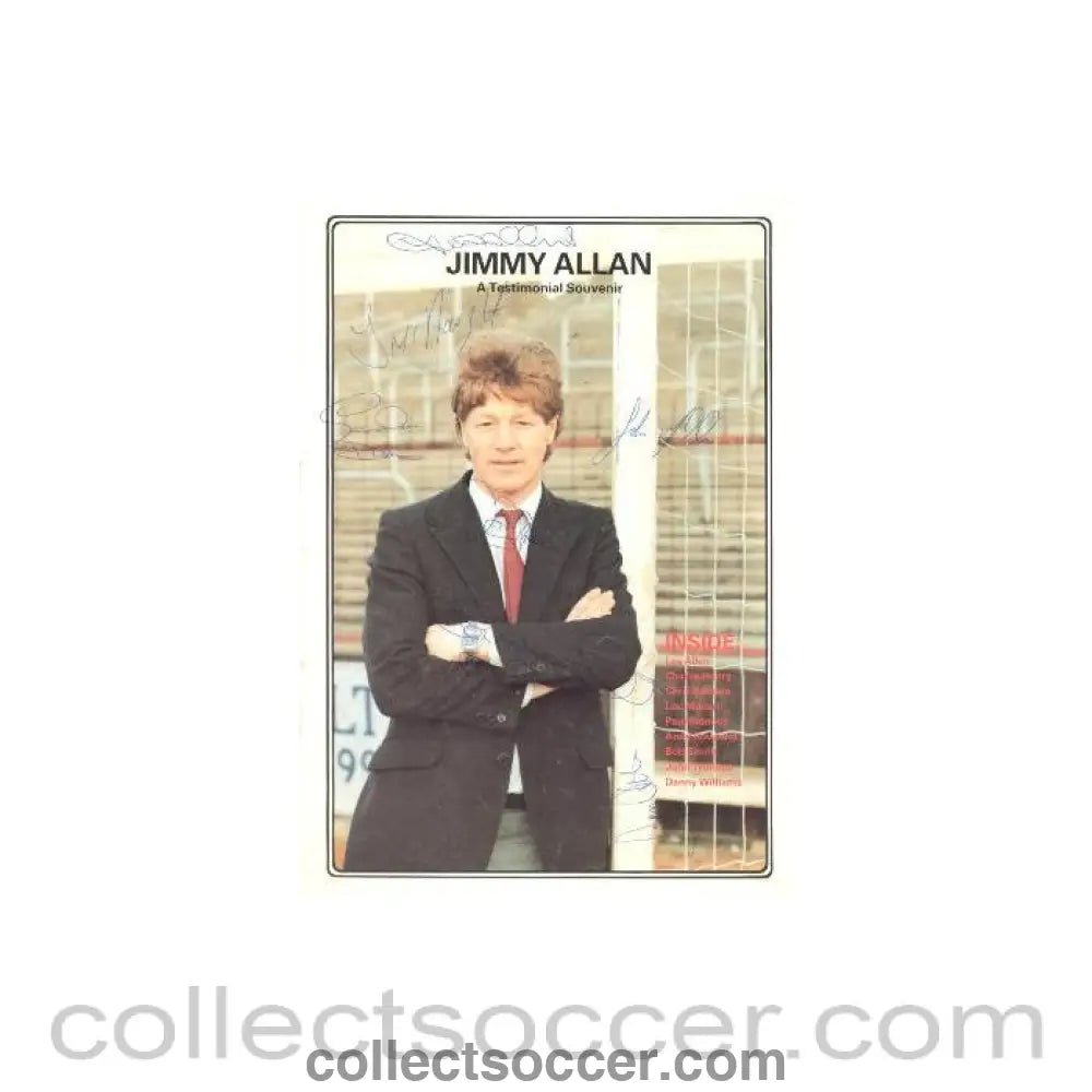 1977 - Chelsea - Jimmy Allan - A Testimonial Souvenir Season 1977 - 78 signedby by several footballers - Collect Soccer