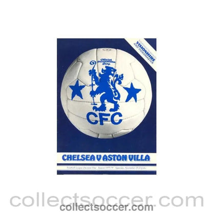 1977 - Chelsea v Aston Villa official programme 19/11/1977 - Collect Soccer