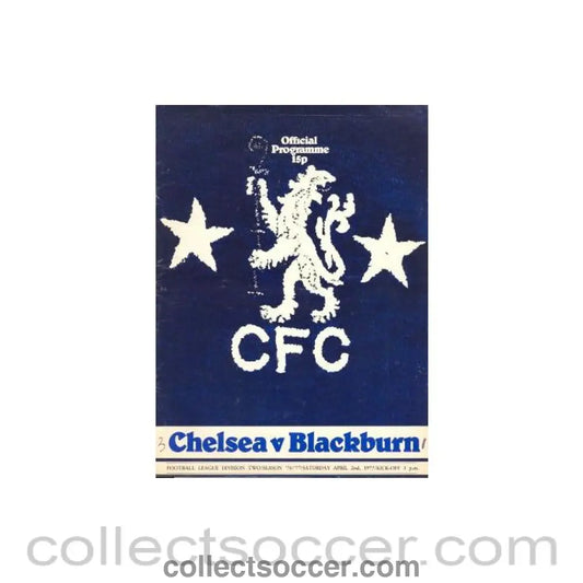 1977 - Chelsea v Blackburn official programme 02/04/1977
