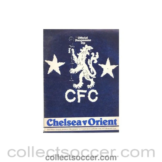 1977 - Chelsea v Leyton Orient official programme 22/01/1977