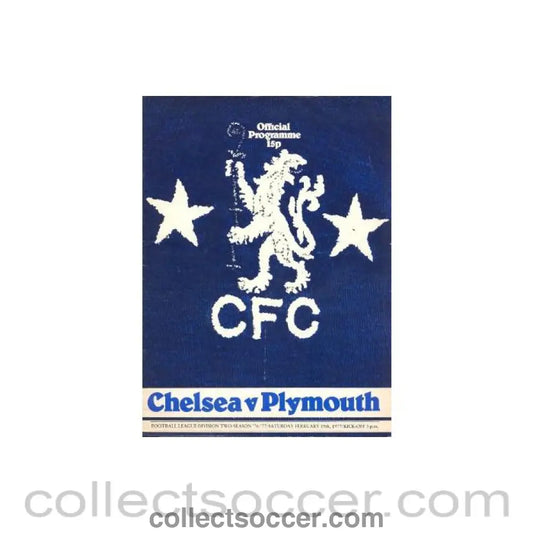 1977 - Chelsea v Plymouth official programme 19/02/1977,