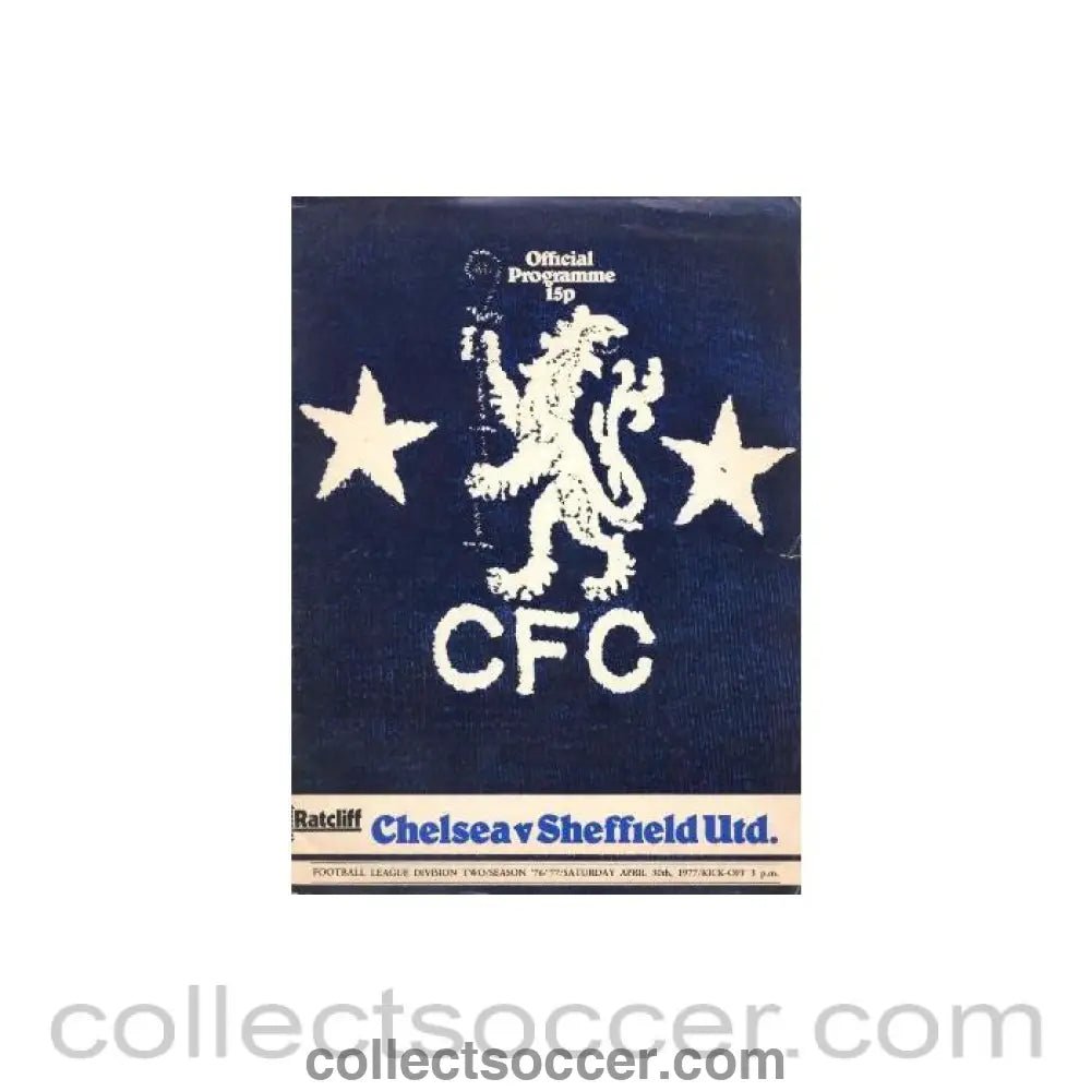 1977 - Chelsea v Sheffield United official programme 30/04/1977 - Collect Soccer