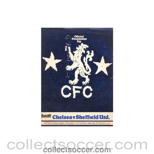 1977 - Chelsea v Sheffield United official programme 30/04/1977