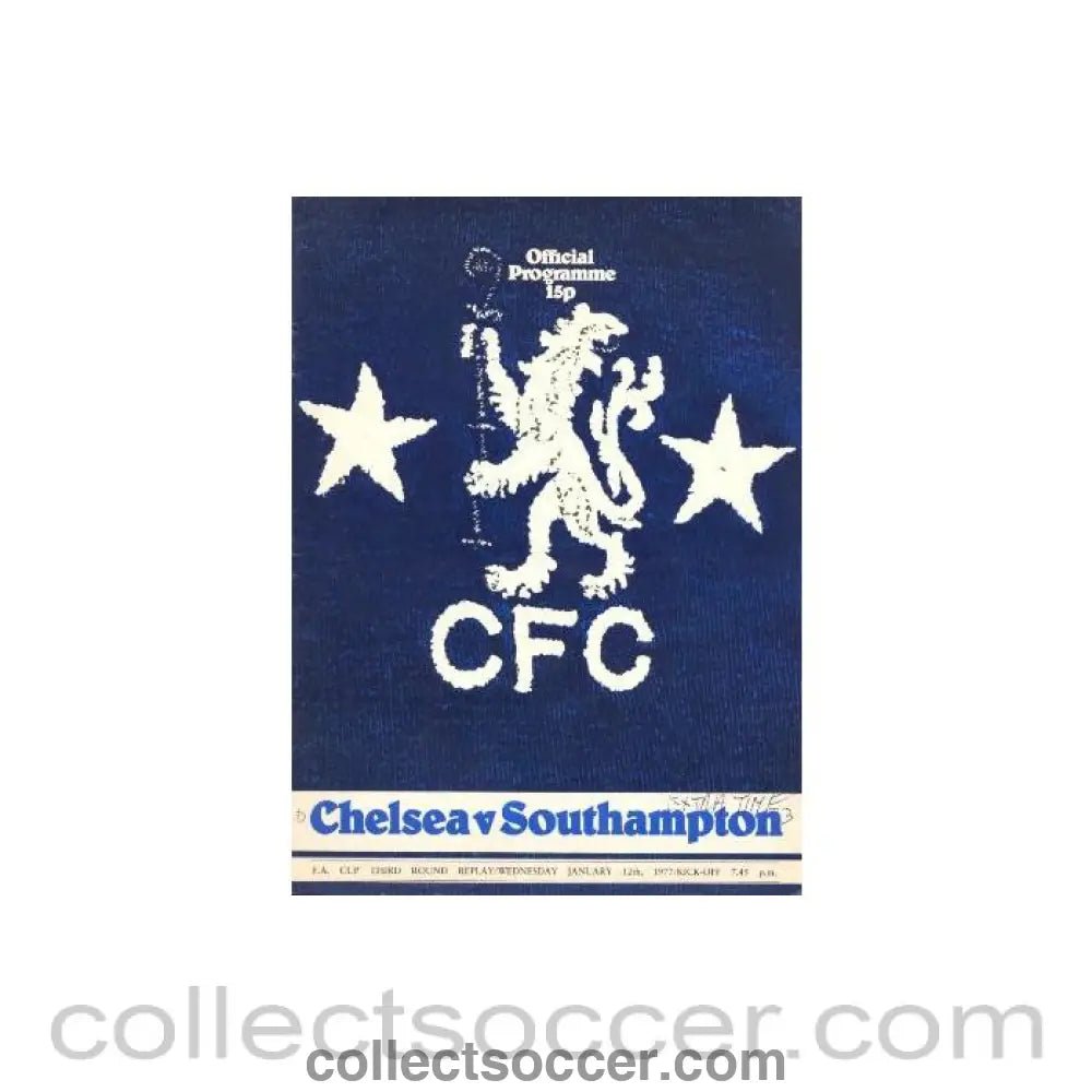 1977 - Chelsea v Southampton official programme 12/01/1977 - Collect Soccer