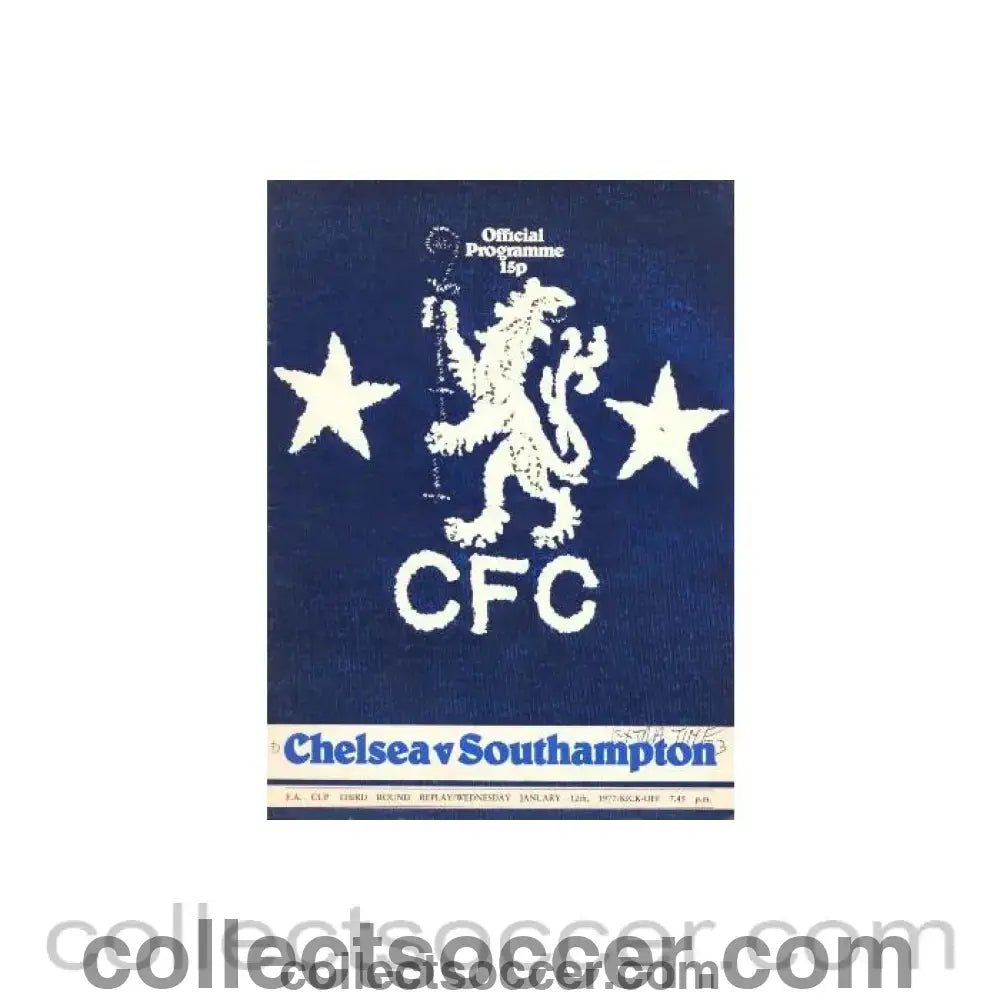 1977 - Chelsea v Southampton official programme 12/01/1977 - Collect Soccer