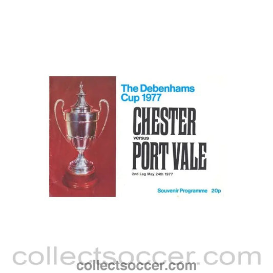 1977 - Chester City v Port Vale official programme 24/05/1977 Debenhams Cup - Collect Soccer