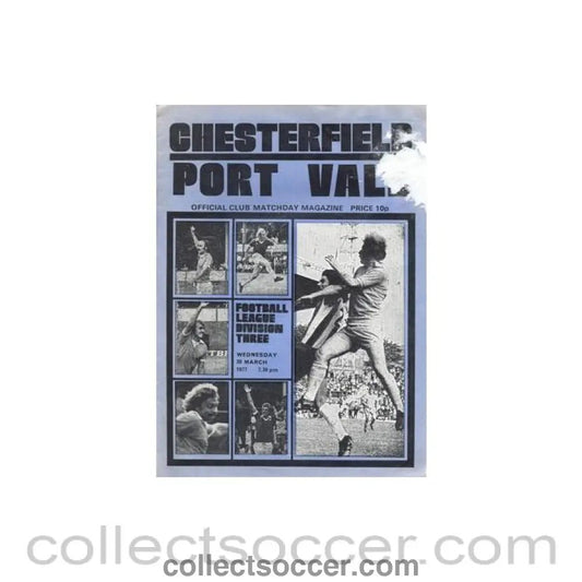 1977 - Chesterfield v Port Vale official programme 30/03/1977 Football League - Collect Soccer