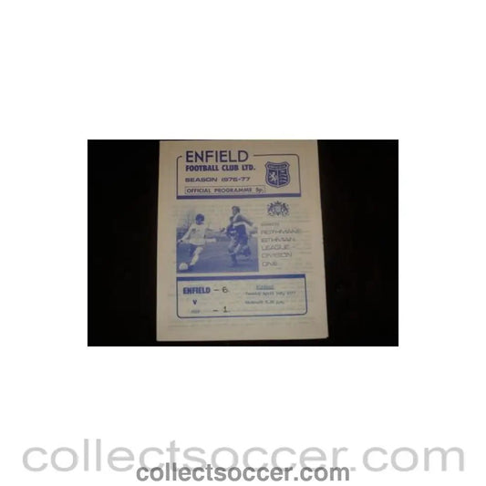 1977 - Enfield v Jerv official programme 05/04/1977, Semi-Professional International - Collect Soccer