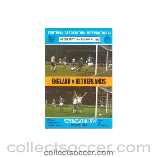1977 England v Netherlands official programme 09/02/1977 - Collect Soccer