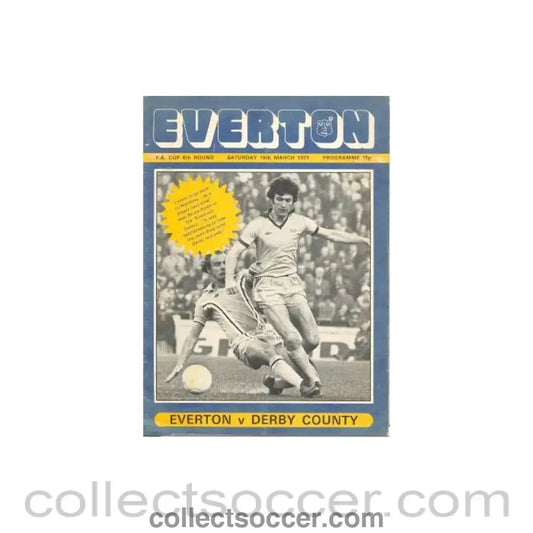 1977 - Everton v Derby County official programme 19/03/1977 - Collect Soccer