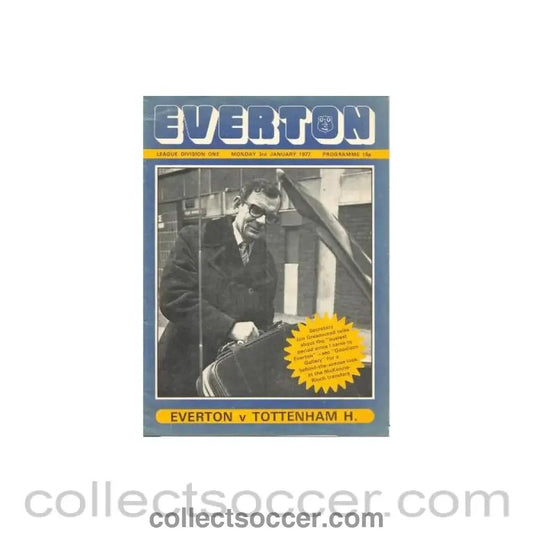 1977 - Everton v Tottenham Hotspur official programme 03/01/1977 - Collect Soccer
