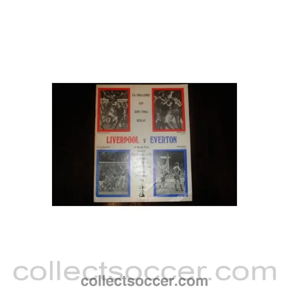 1977 FA Cup Semi - Final Replay Programme Liverpool v Everton official programme 27/04/1977 - Collect Soccer