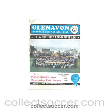 1977 - Glenavon v Eindhoven official programme 14/09/1977 UEFA Cup - Collect Soccer