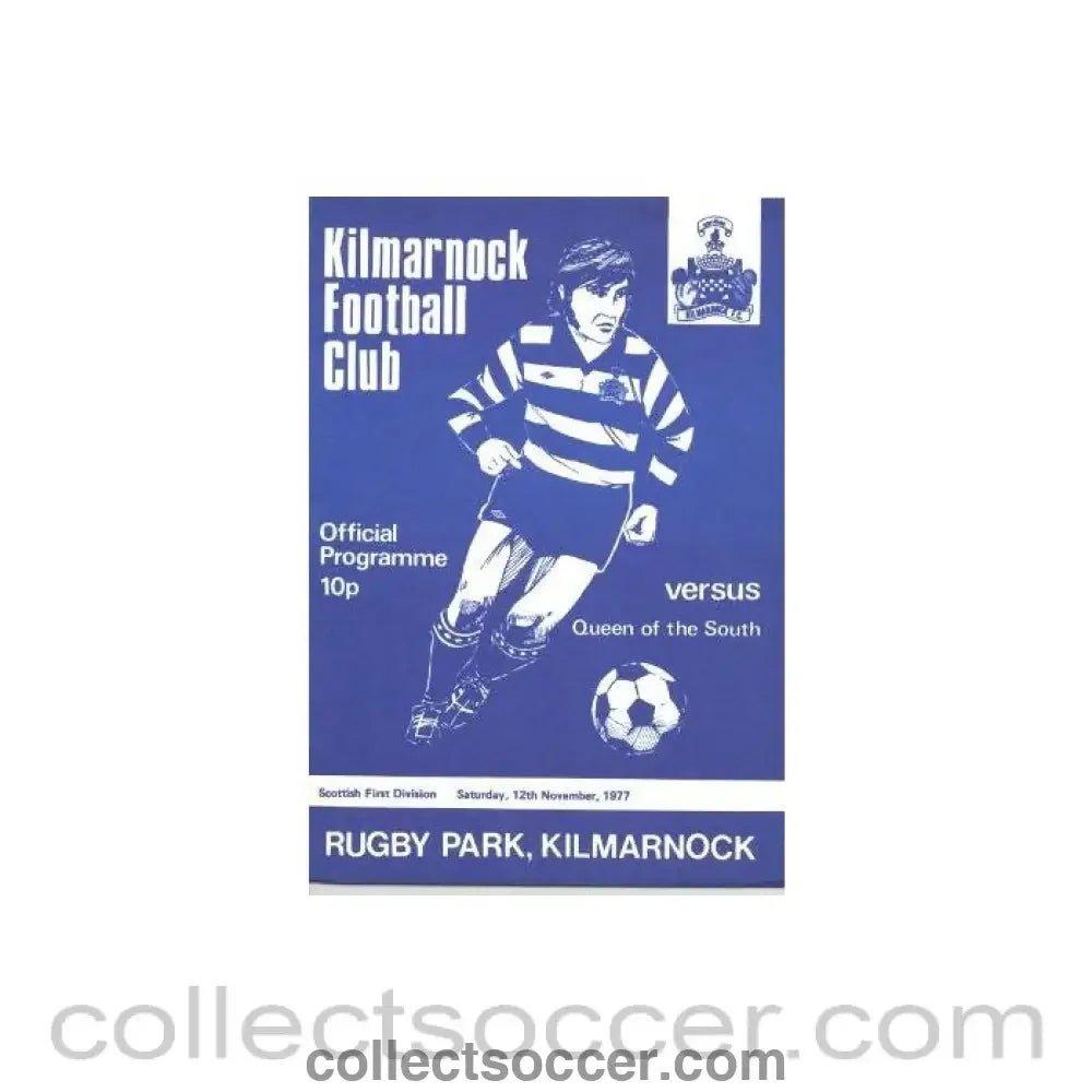 1977 - Kilmarnock v Queen of the South official programme 12/11/1977 Scottish League - Collect Soccer