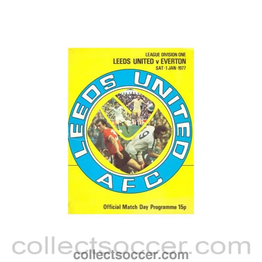 1977 - Leeds United v Everton official programme 01/01/1977 Football League - Collect Soccer