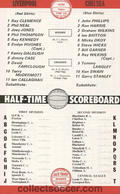 1977 - Liverpool v Chelsea official programme 08/10/1977 - Collect Soccer