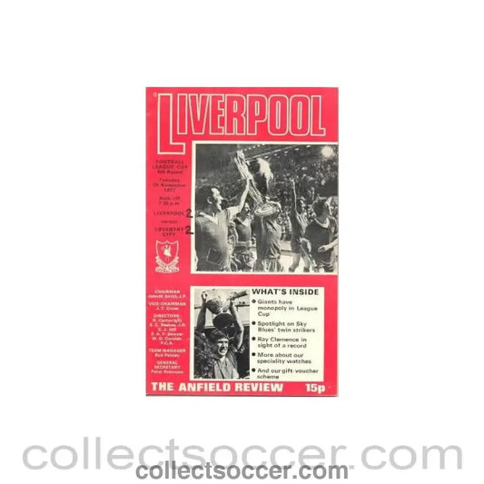1977 - Liverpool v Coventry City official programme 29/11/1977 - Collect Soccer