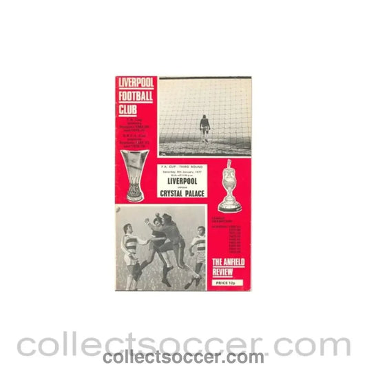 1977 - Liverpool v Crystal Palace official programme 08/01/1977 - Collect Soccer