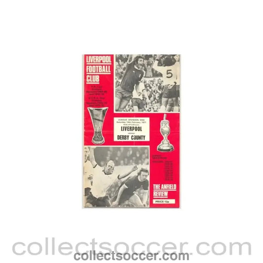 1977 - Liverpool v Derby County official programme 19/02/1977 - Collect Soccer