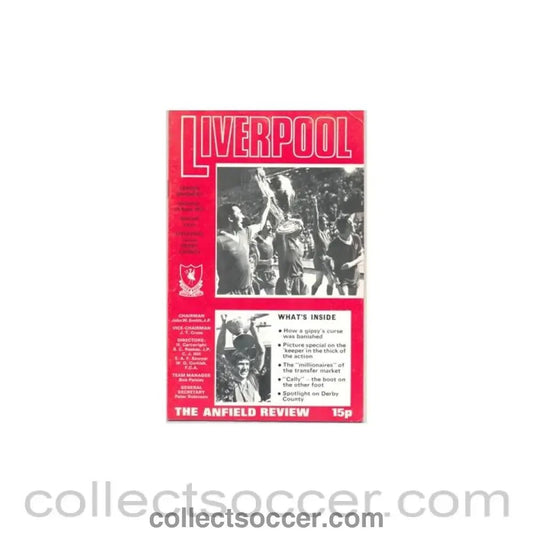 1977 - Liverpool v Derby County official programme 24/09/1977 - Collect Soccer