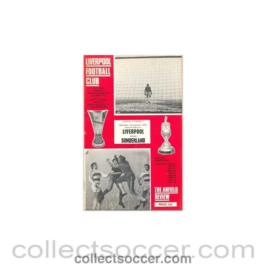 1977 - Liverpool v Sunderland official programme 01/01/1977 - Collect Soccer