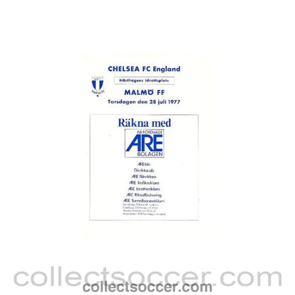 1977 - Malmo vChelsea official programme 28/07/1977
