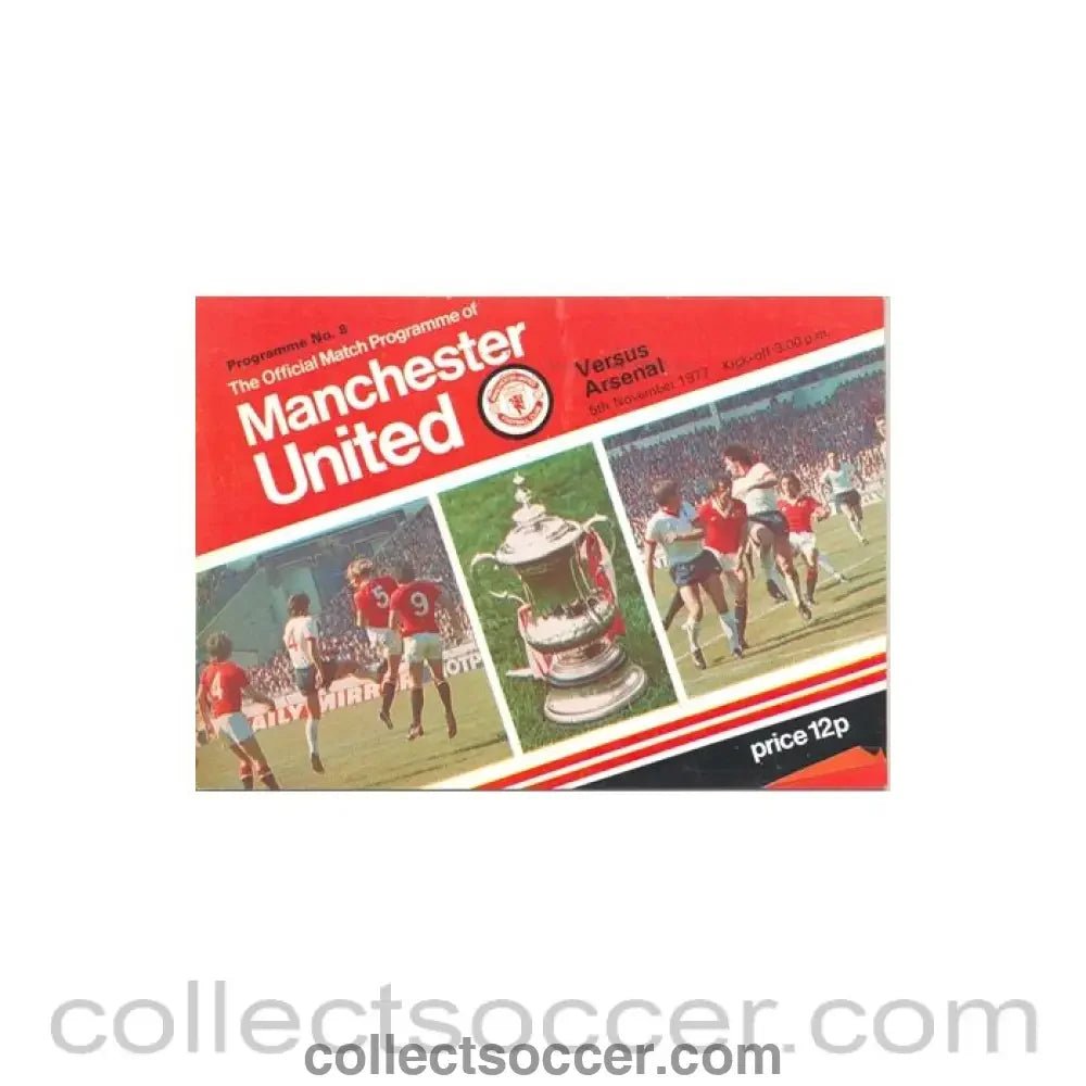 1977 - Manchester United v Arsenal official programme 05/11/1977 - Collect Soccer