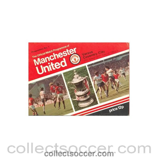 1977 - Manchester United v Coventry City official programme 24/08/1977 token cut - Collect Soccer