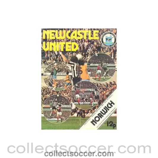 1977 - Newcastle United v Norwich City official programme 12/03/1977 Football League - Collect Soccer