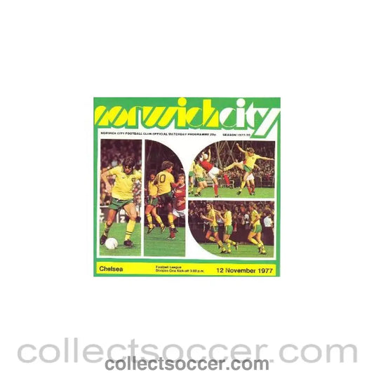 1977 - Norwich City v Chelsea official programme 12/11/1977