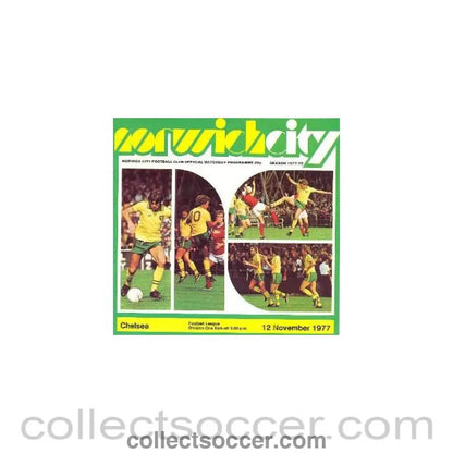 1977 - Norwich City v Chelsea official programme 12/11/1977 - Collect Soccer