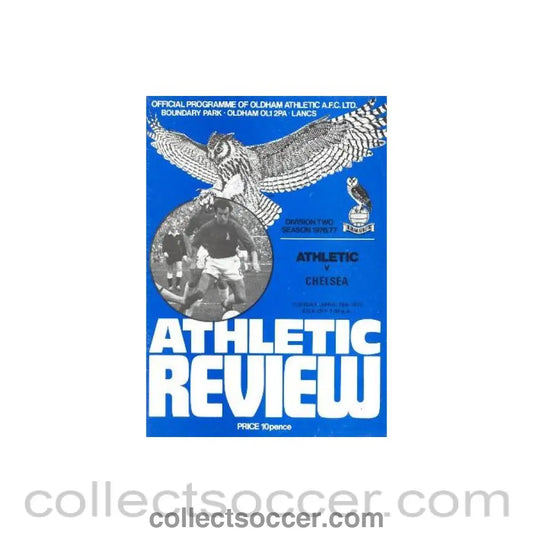 1977 - Oldham Athletic vChelsea official programme 19/04/1977