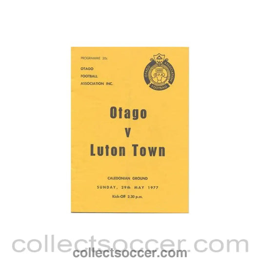 1977 - Otago v Luton Town official programme 29/05/1977 - Collect Soccer
