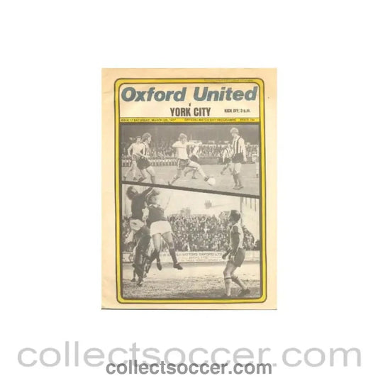 1977 - Oxford United v York City official programme 05/03/1977 - Collect Soccer