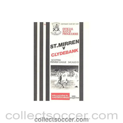 1977 - St. Mirren v Clydebank official programme 13/08/1977 Scottish Premier League - Collect Soccer
