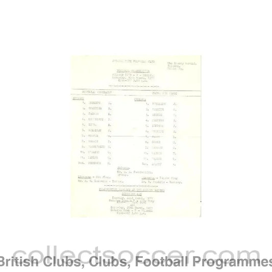 1977 - Swindon Town Reserves vChelsea Reserves official programme 19/03/1977