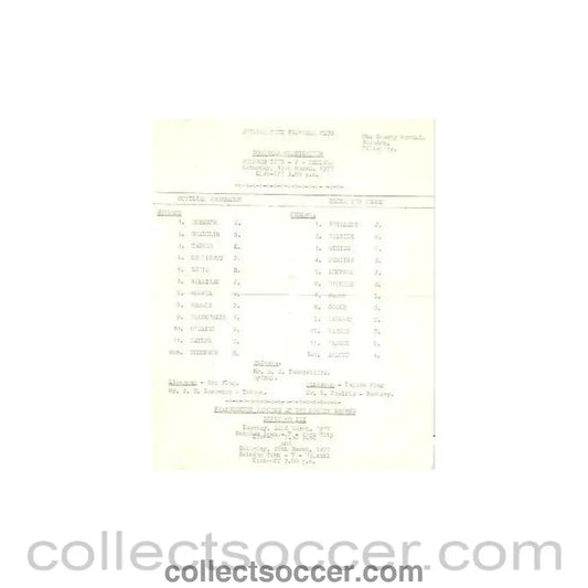 1977 - Swindon Town Reserves vChelsea Reserves official programme 19/03/1977 - Collect Soccer