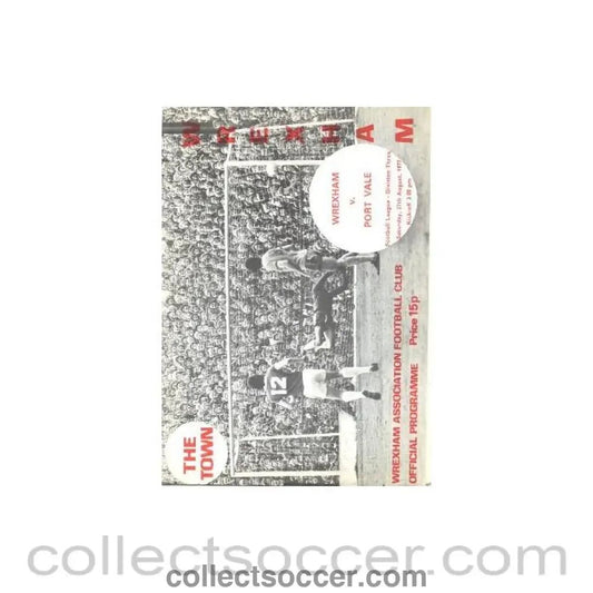 1977 - Wrexham v Port Vale official programme 27/08/1977 League Cup - Collect Soccer