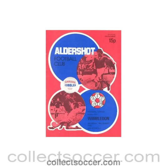 1978 - Aldershot v Wimbledon official programme 19/08/1978