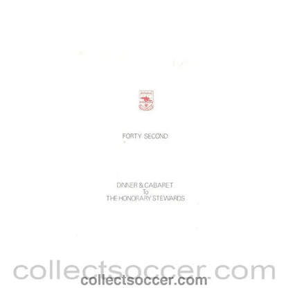 1978 - Arsenal - Dinner & Cabaret to The Honorary Stewards of Arsenal FC menu 04/12/1978
