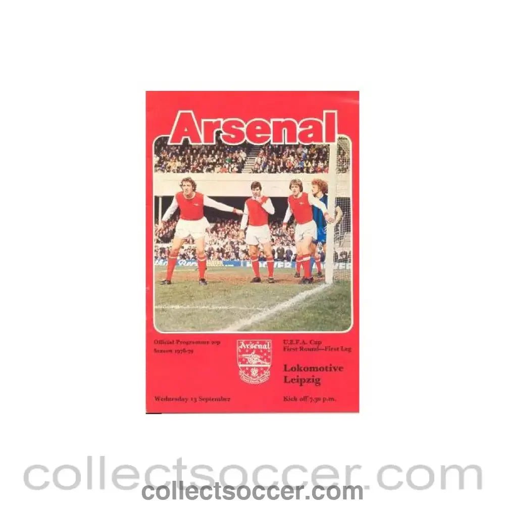 1978 - Arsenal v Lokomotive, Leipzig, East Germany official programme 13/09/1978 UEFA Cup - Collect Soccer