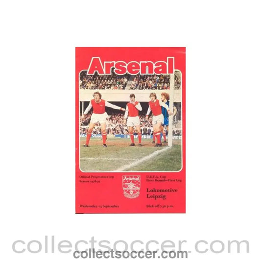 1978 - Arsenal v Lokomotive Leipzig East Germany official programme 13/09/1978 UEFA Cup